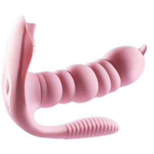 毛毛虫舌舔穿戴蝴蝶 蜜豆_A点_G点_后庭刺激 遥控控制